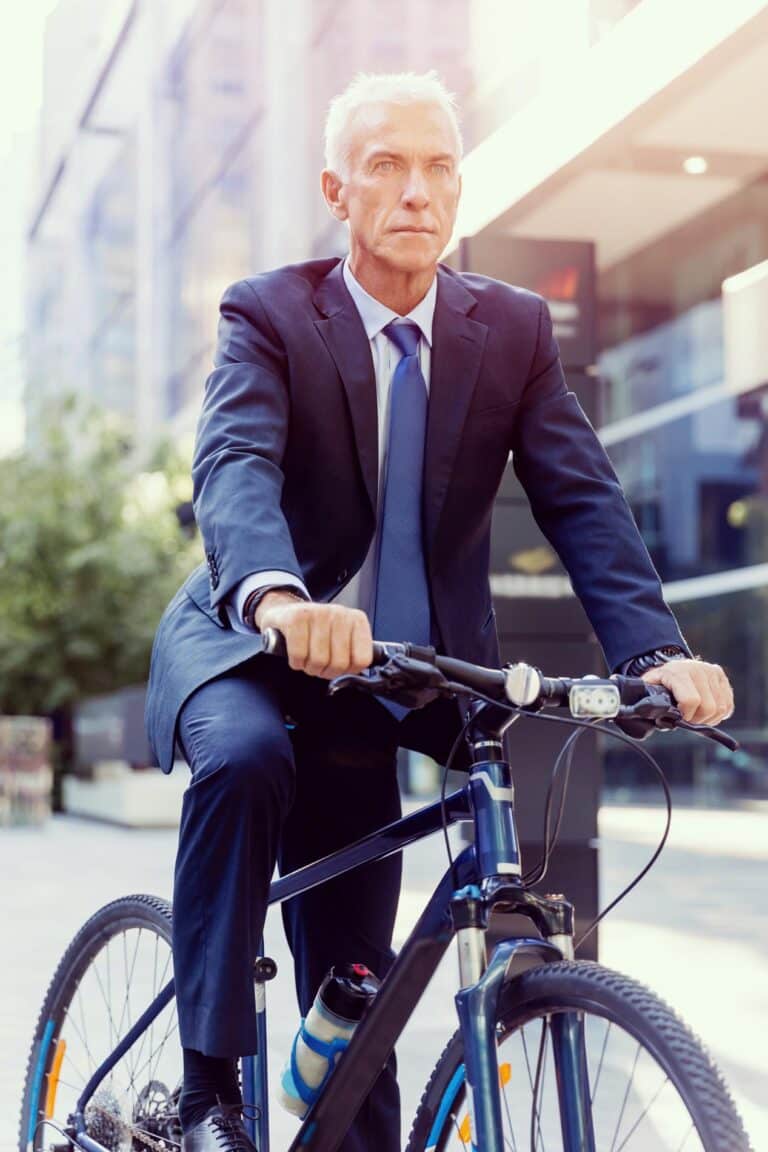 “Riding a Bike to Business Meeting”