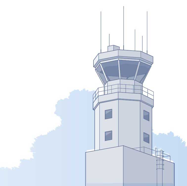 Flight Tower with Clouds